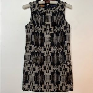 Pendleton grey and black 100% wool shift dress. Lined with pockets. Size small.